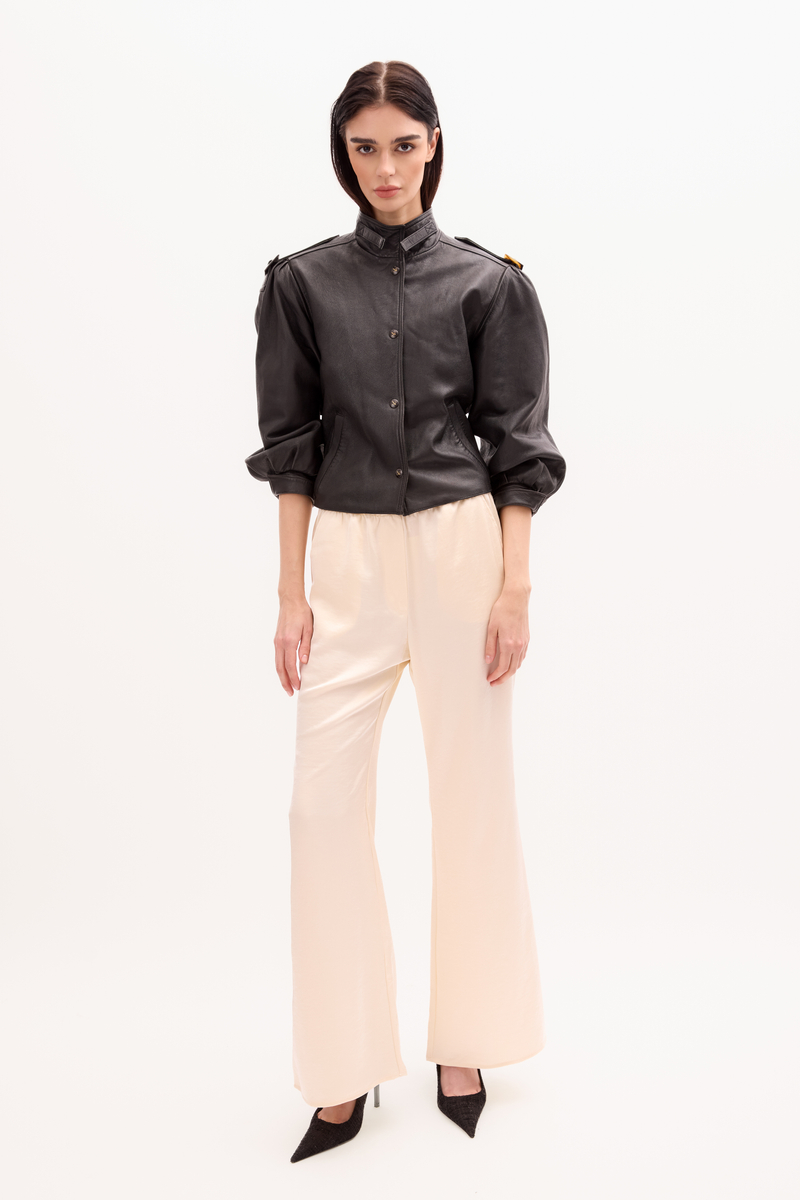 BLACK KIMONO LEATHER JACKET 