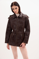 LONG DRESS-CUT LEATHER JACKET WITH BELT