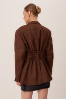 LONG WAISTED BROWN HERRINGBONE JACKET MODEL No4