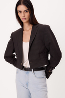 BLACK FITTED PETITE BLAZER WITH PINSTRIPE MODEL No. 5