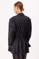 GRAPHITE FITTED JACKET WITH BUCKLES