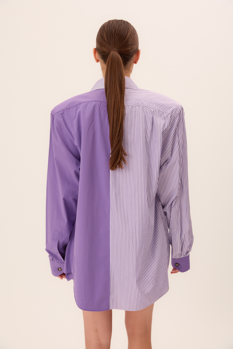 PURPLE STRIPED COTTON SET