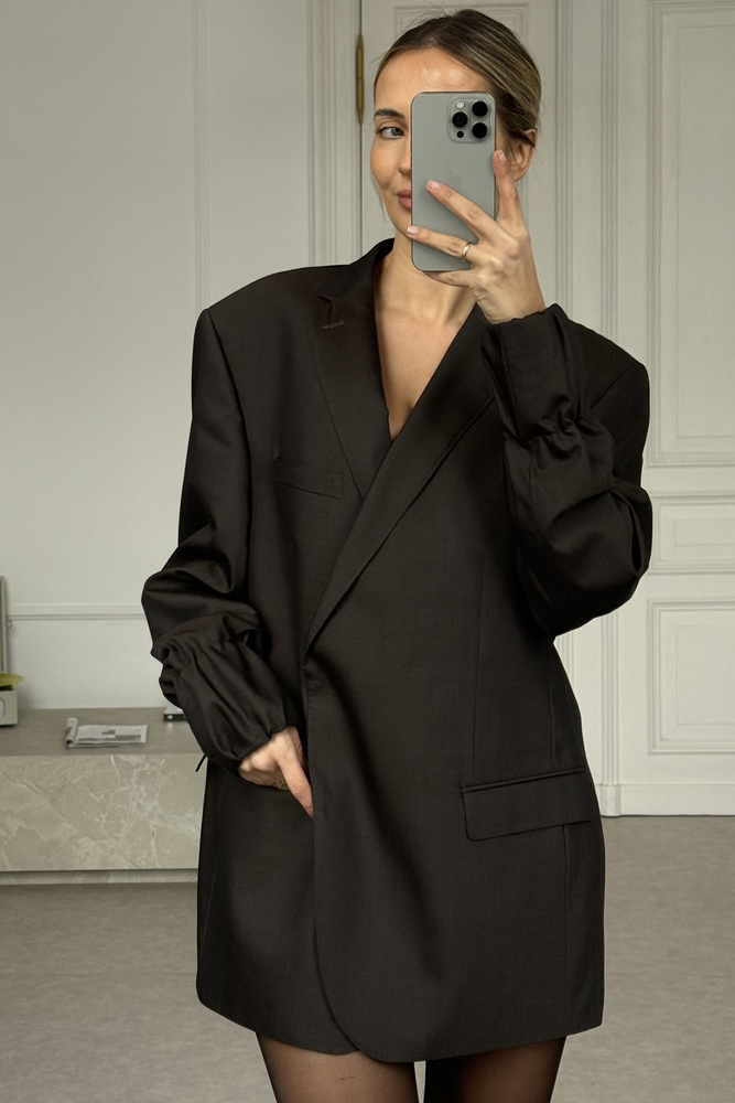 LONG DARK BROWN JACKET MODEL No8