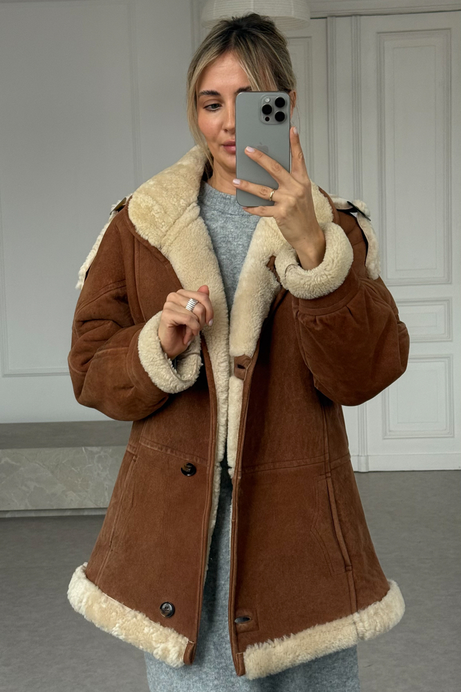 RED-BROWN NATURAL SHEEPSKIN WITH EPADS