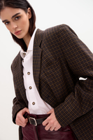 LONG JACKET MODEL No4 WITH HOUNDSTOOTH CHECK