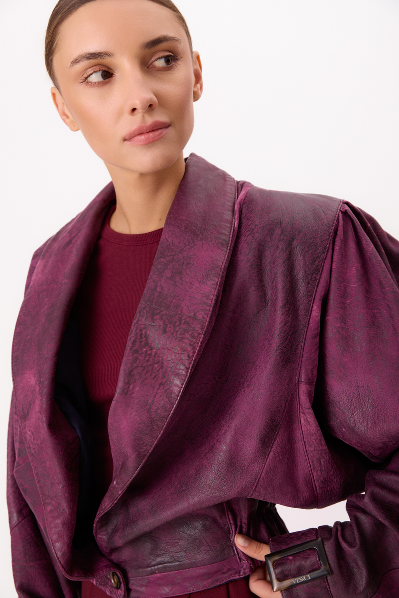 PINK DIPPED LEATHER JACKET