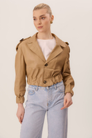 NUDE LEATHER JACKET WITH PADS