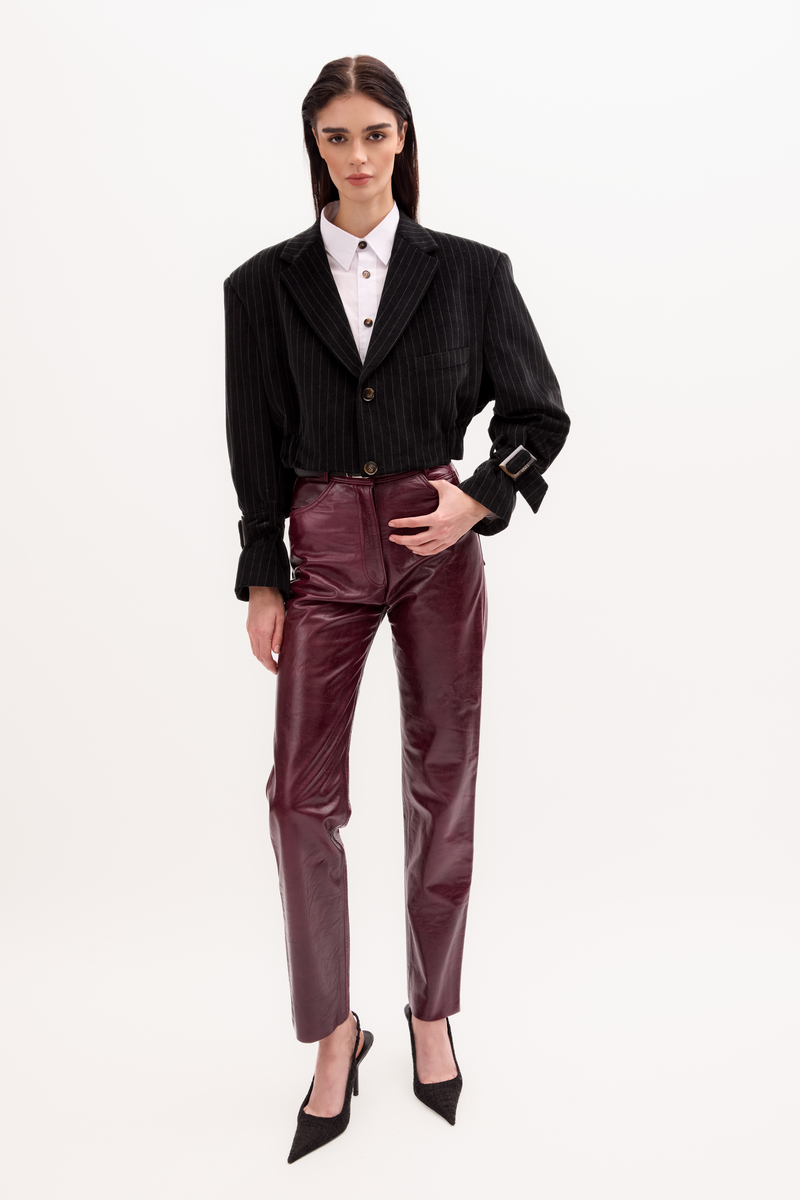 SHORT BLACK VELVET JACKET No5 WITH STRIPES