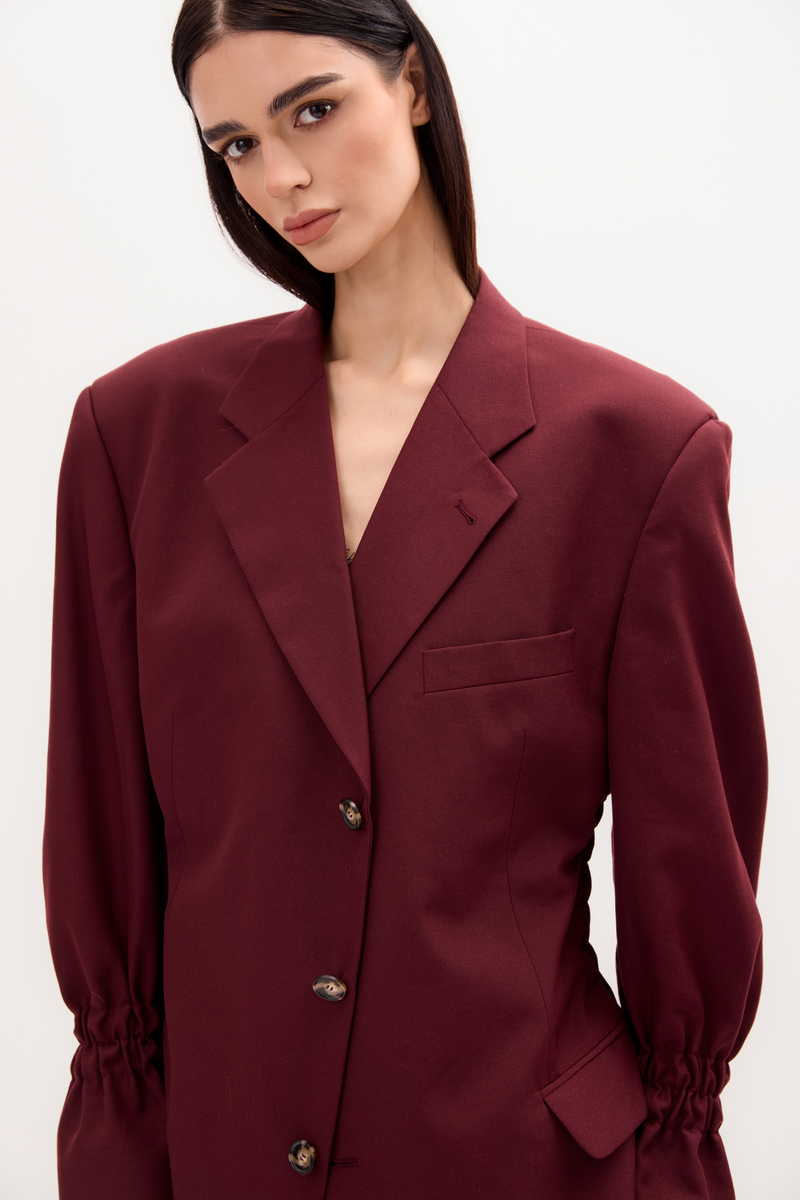 BURGUNDY JACKET NO2 WITH ADJUSTABLE WAIST