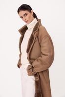 LONG BROWN SHEEPSKIN COAT