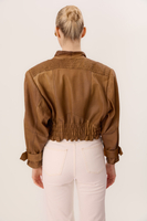 BROWN VINTAGE LEATHER BIKER JACKET 