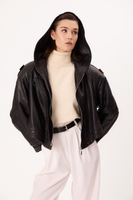 BLACK OVERSIZE LEATHER JACKET