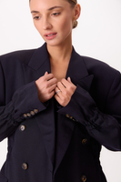 LONG DOUBLE-BREASTED NAVY BLUE JACKET MODEL No2