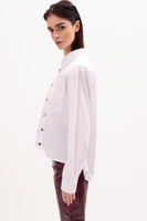 WHITE COTTON SHIRT WITH STRONG ARMS AND DETACHABLE CUSHIONS