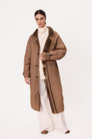 LONG BROWN SHEEPSKIN COAT