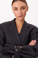 GRAPHITE FITTED JACKET WITH BUCKLES