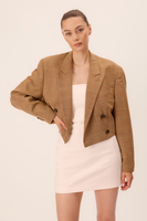 SHORT BEIGE STRAIGHT CHECKED JACKET MODEL No 4 