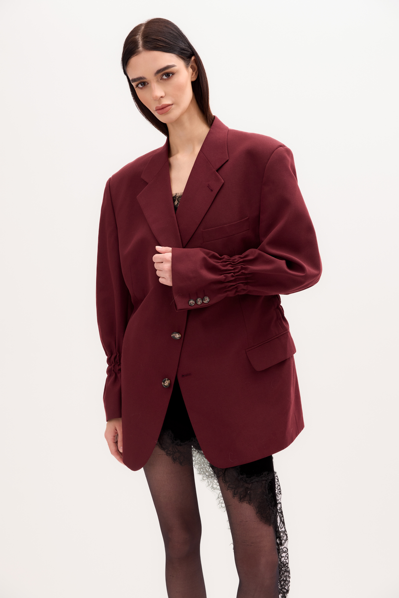 BURGUNDY JACKET NO2 WITH ADJUSTABLE WAIST