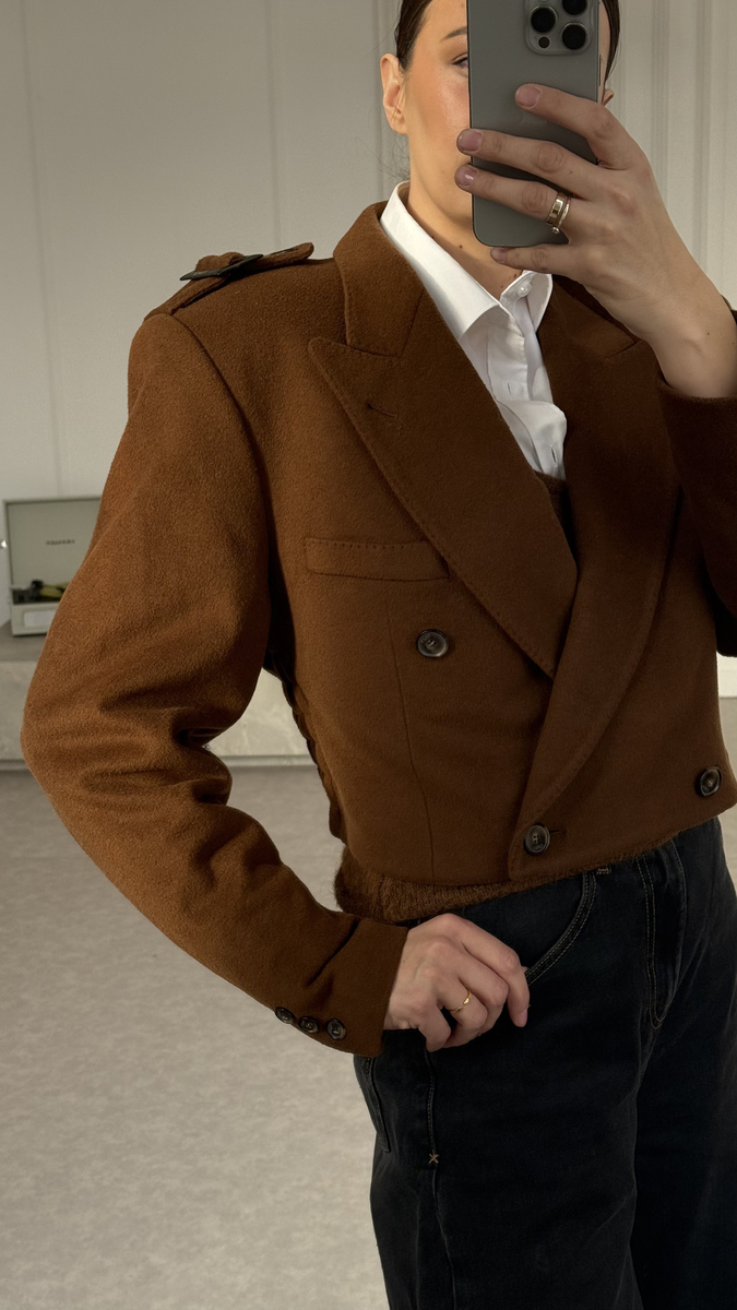 SHORT BROWN WOOL JACKET No4