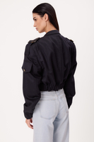 SHORT NAVY BLUE TALL STRIPED BOMBER JACKET