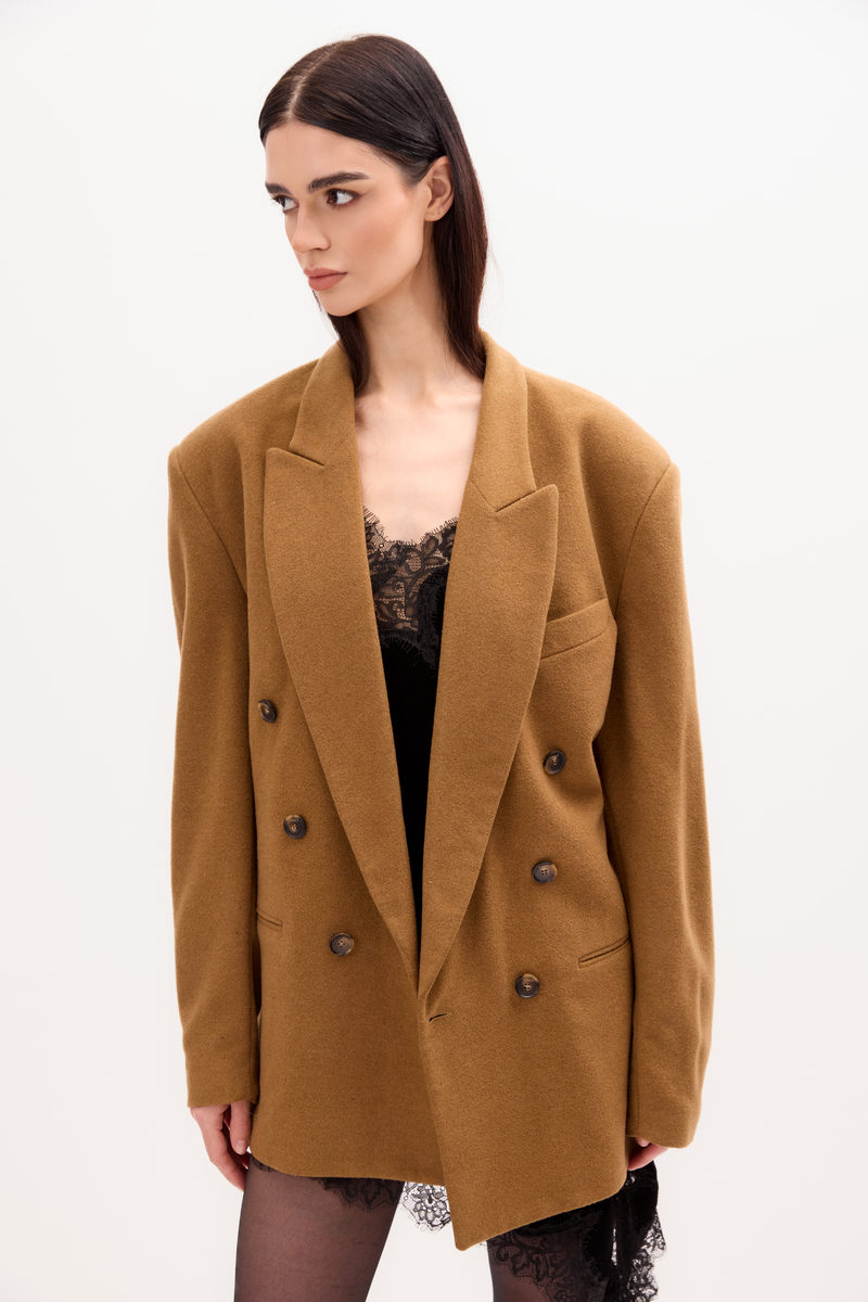 CAMEL WOOL-CASHMERE JACKET MODEL No4