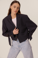 NAVY OVERSIZE JACKET WITH LIGHT STRIPES MODEL No5