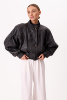 BLACK OVERSIZE LEATHER JACKET