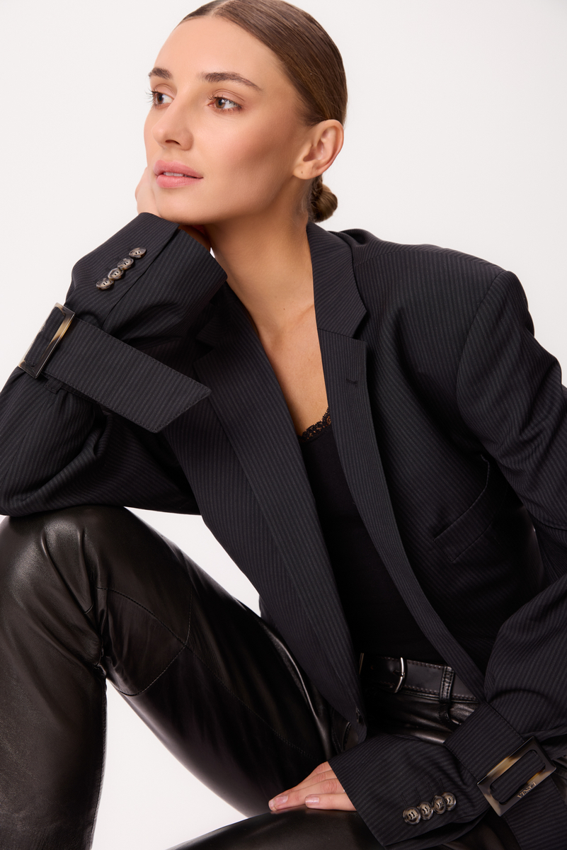 NAVY BLUE JACKET No5 WITH A DELICATE STRIP