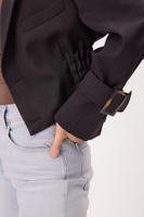 GRAPHITE FITTED JACKET No5 WITH STRONG SHOULDER AND ADJUSTABLE WAIST