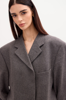 DŁUGA MINIMALISTYCZNA SZARA MARYNARKA MODEL No 8