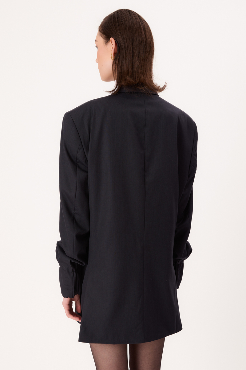 LONG BLACK SMOOTH JACKET MODEL No8