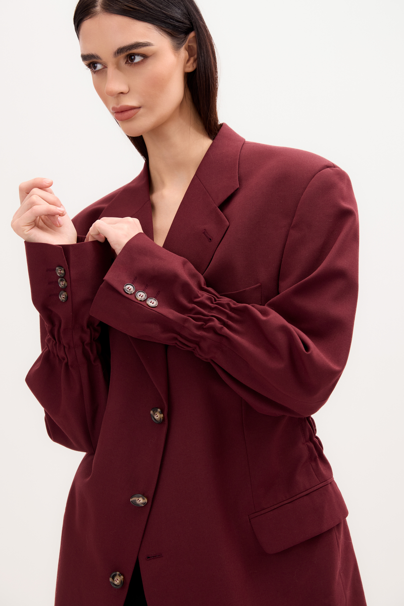 BURGUNDY JACKET NO2 WITH ADJUSTABLE WAIST