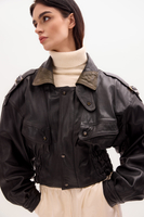 BLACK OVERSIZE LEATHER JACKET