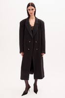 MAXI GRAPHITE ADJUSTABLE WAIST WOOL COAT