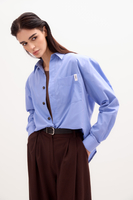 BLUE CLASSIC COTTON SHIRT WITH STRONG ARMS AND DETACHABLE CUSHIONS