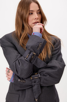 SZARA TALIOWANA MARYNARKA Z KLAMRAMI MODEL No6