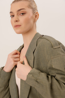 SHORT CHECK BOMBER JACKET