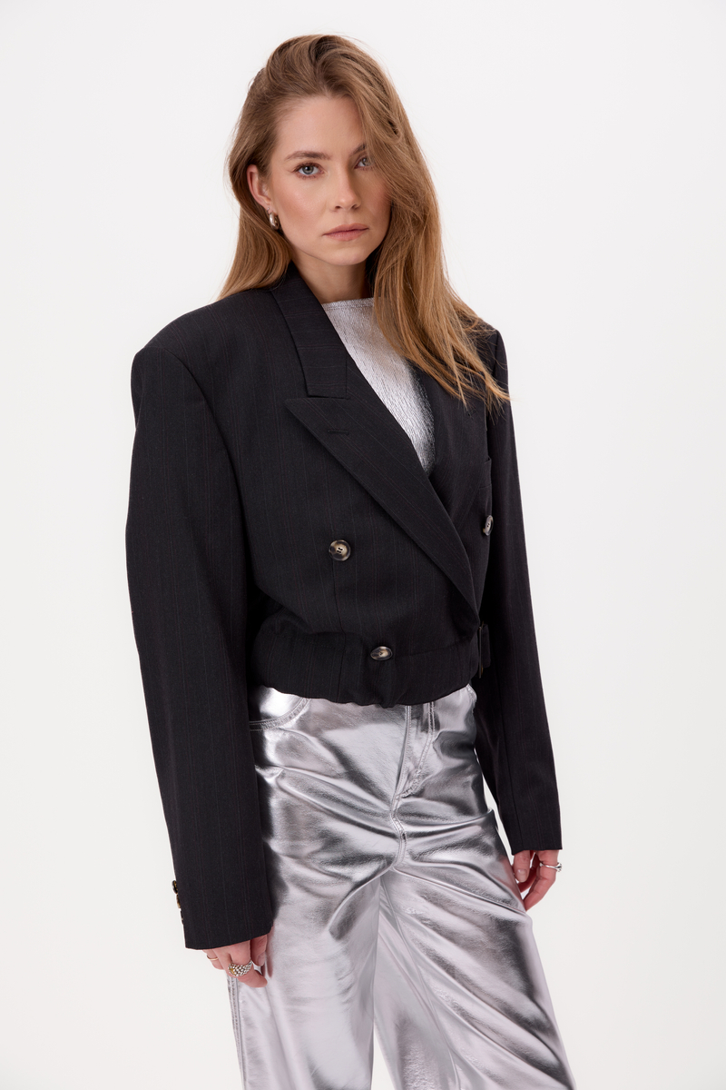 BLACK JACKET WITH A DELICATE STRIP, MODEL No3