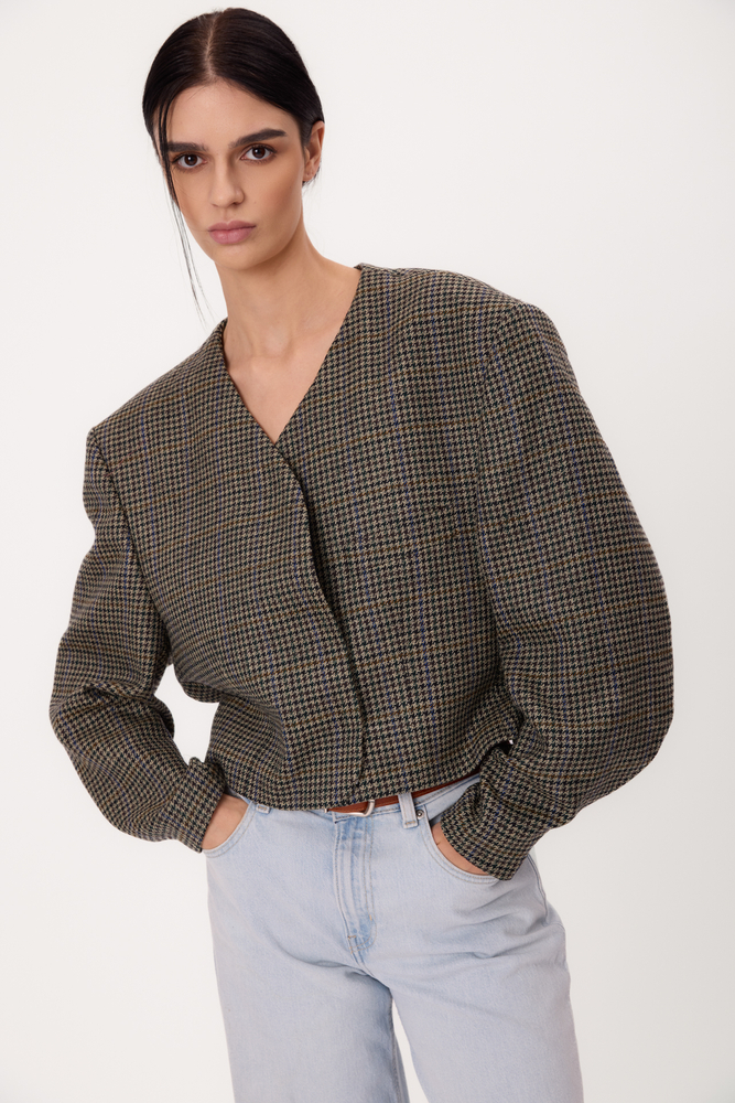 SHORT STRAIGHT GREEN REGULAR JACKET