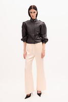 BLACK KIMONO LEATHER JACKET 