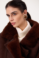 CHOCOLATE NATURAL SHEEPSKIN WITH A BELT