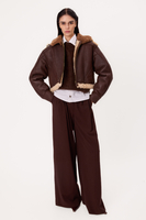 SHORT CHOCOLATE NATURAL SHEEPSKIN