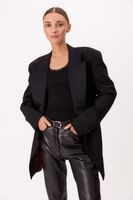 DŁUGA DWURZĘDOWA CZARNA SMOKINGOWA MARYNARKA MODEL No4