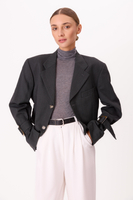 CIEMNOSZARA MARYNARKA MODEL No5 W KRATKĘ