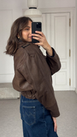 BROWN BOMBER LEATHER JACKET