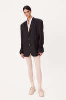 LONG GRAPHITE JACKET WITH ADJUSTABLE WAIST AND BUCKLES MODEL No6