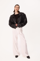 BLACK OVERSIZE LEATHER JACKET