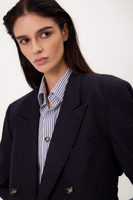 NAVY BLUE REGULAR SUIT SET LONG DOUBLE-BREASTED JACKET No4 