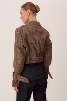 KRÓTKA BRĄZOWA MARYNARKA MODEL No5 W KRATKĘ