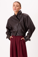 CHOCOLATE LEATHER JACKET WITH BROWN SUEDE